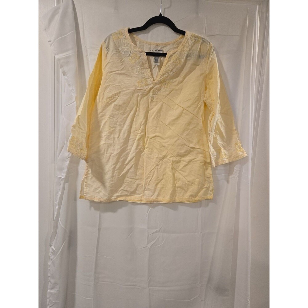 Crazy Horse Yellow Embroidered Boho Tunic Top
